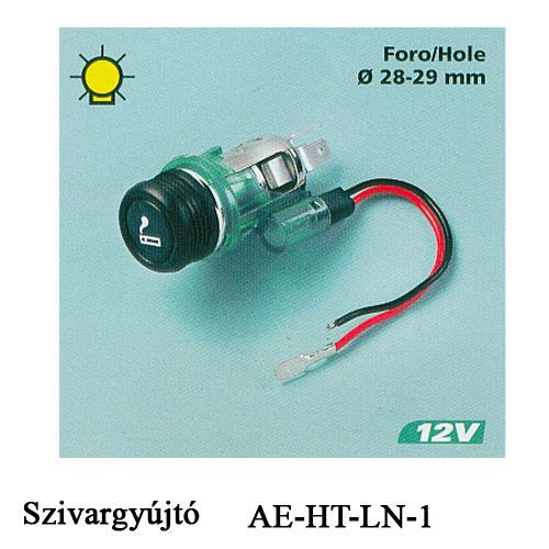 Szivargyújtó + aljzat + LED világítás AE-LS-003