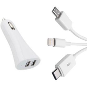 WF132-1/12-24V 2.1A，2-es USB töltő M-USB/Apple/Type-C