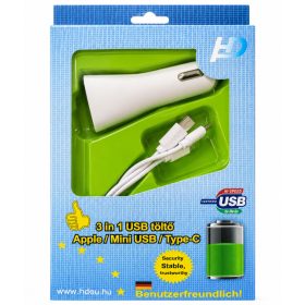 WF132-1/12-24V 2.1A，2-es USB töltő M-USB/Apple/Type-C