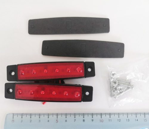 6LED-es szélességjelző - piros - E-jel -12/24V 113505A-R