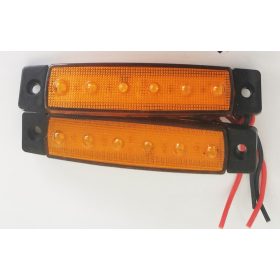 6LED-es szélességjelző - sárga - E-jel -12/24V 113505A-Y