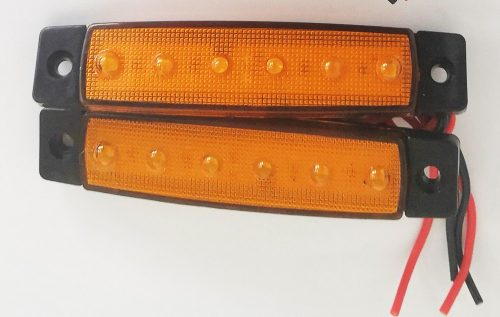 6LED-es szélességjelző - sárga - E-jel -12/24V 113505A-Y
