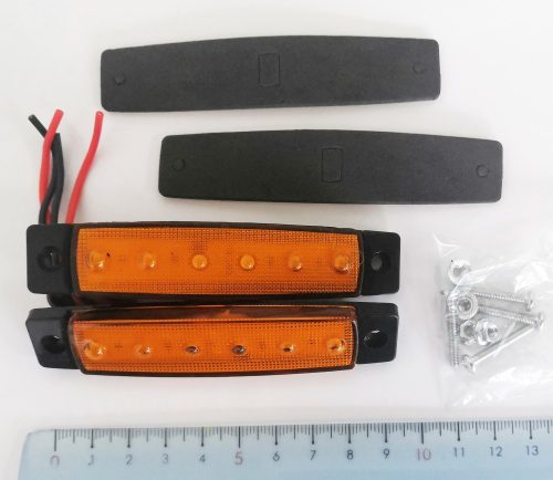 6LED-es szélességjelző - sárga - E-jel -12/24V 113505A-Y