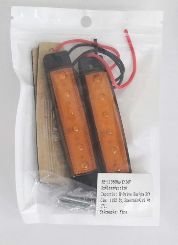 6LED-es szélességjelző - sárga - E-jel -12/24V 113505A-Y
