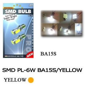  SMD-PL-6W-21Y 2db BA15S 21W LED izzó  sárga