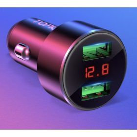   AE-W15815/ 4.8A , 12-24v, inteligens gyors töltő , dupla usb kimenet, desplay kijelző feszültségmérő