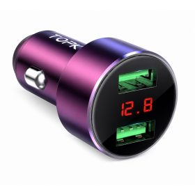   4.8A , 12-24v,  gyors töltő , dupla usb kimenet, display kijelző feszültségmérő AE-W15815