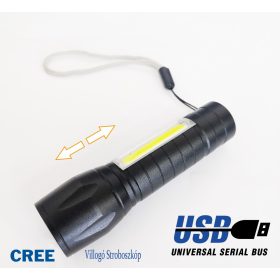   Akkumulátoros LED zseblámpa - USB-ről tölthető 16035W/19863