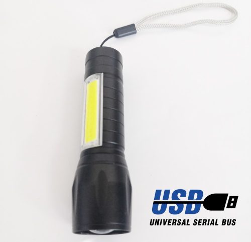 Akkumulátoros LED zseblámpa - USB-ről tölthető 16035W/19863