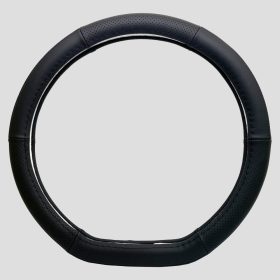 Fekete Bőr "D" Kormányvédő 38cm, KV-2042D/BK