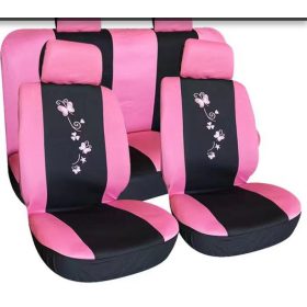   UL-AG23001B/PINK Üléshuzatt szett pillangó mintás, kormányvédővel, övpárnákkal