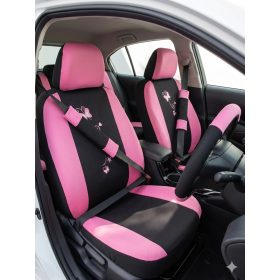   UL-AG23001B/PINK Üléshuzatt szett pillangó mintás, kormányvédővel, övpárnákkal
