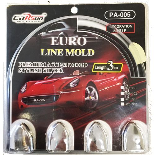  3m hosszú díszcsík Króm/Fekete 23mm KCS-A23-302-101