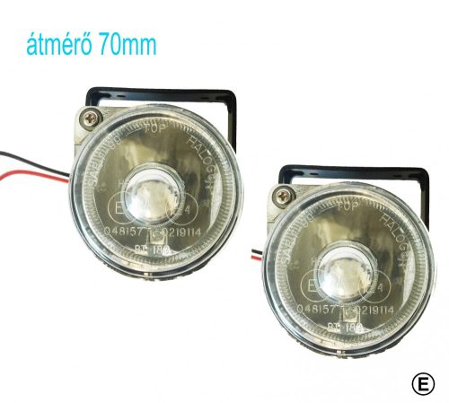 Kerek 70mm ködlámpa szett "E" jeles kör  KL-SW2408