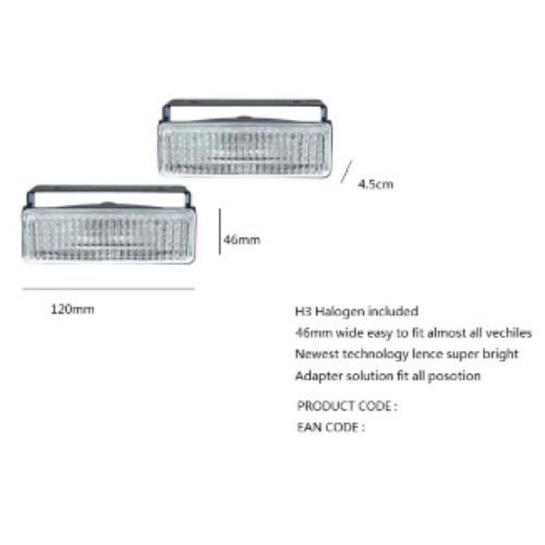 Téglalap ködlámpa szett KL-HD4215