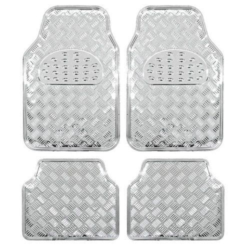  SZ-THM3025CH Alumíniumhatású univerzális gumiszőnyeg autóba / 4 db-os - Króm 