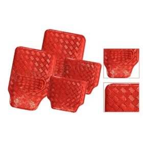   SZ-THM3025R Alumíniumhatású univerzális gumiszőnyeg autóba / 4 db-os - Piros 