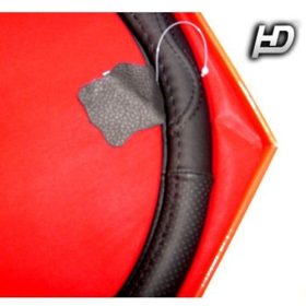   Valódi bőr kormányvédő-csavart mintával fekete színben KV-1012BK