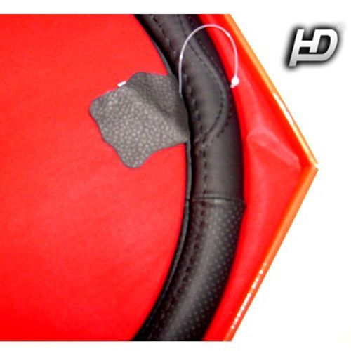 Valódi bőr kormányvédő-csavart mintával fekete színben KV-1012BK