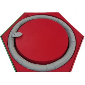   Valódi bőr kormányvédő-csavart mintával szürke színben KV-1012G