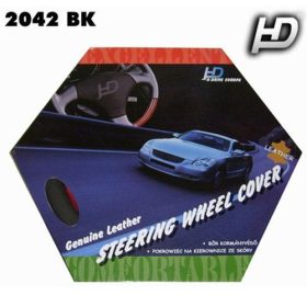   Valódi bőr kormányvédő-lyukacsos mintával fekete színben KV-2042BK