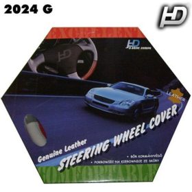   Valódi bőr kormányvédő-lyukacsos mintával szürke színben KV-2042G