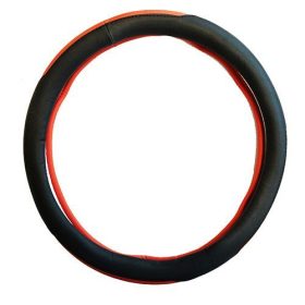   Műbőr sport mintás szellőző kormányvédő piros-fekete KV-HB23825/7-1r