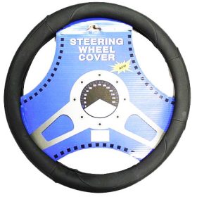 Műbőr kormányvédő fekete KV-HB27515-BK