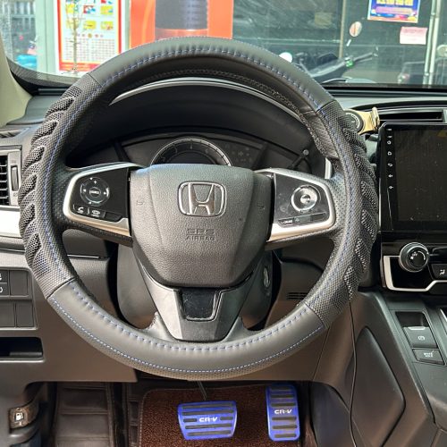 HD Bőr Kormányvédő 38cm Fekete-Kék 