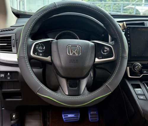 Valódi bőr kormányvédő SPORT KV-5057A - BLACK GREEN