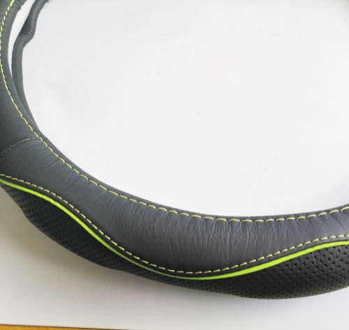 Valódi bőr kormányvédő SPORT KV-5057A - BLACK GREEN