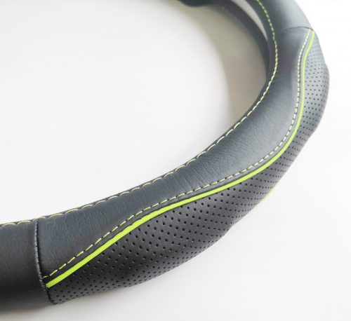 Valódi bőr kormányvédő SPORT KV-5057A - BLACK GREEN