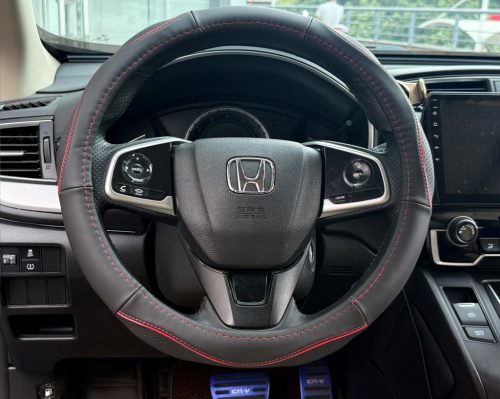 Valódi bőr kormányvédő SPORT KV-5057A - BLACK RED