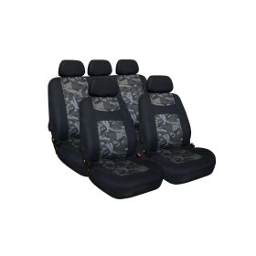   Univerzális Üléshuzat Szett 9db-os - Légzsákos - Fekete - Terepmintával 60TY3129
