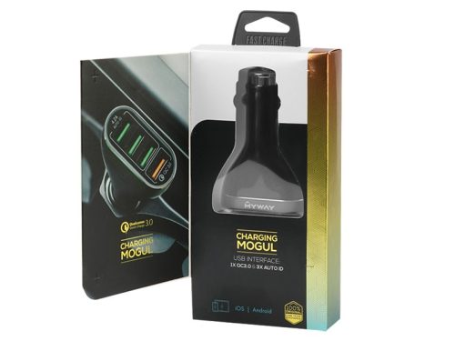 Szivargyújtó elosztó MYWAY 12 / 24V 4X USB TÖLTŐ: 1X QC3.0 + 3X AUTO ID 4.2A MAX CM63008