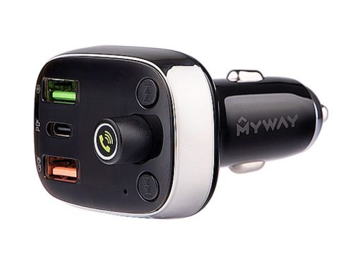 MYWAY TRANSMITTER FM-ADÓ USB-C VOLTMÉRŐVEL ÉS KIHANGOSÍTÓVAL 12 / 24V CM63011