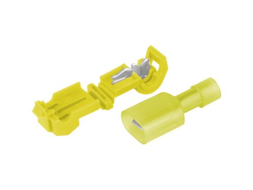 T-típusú gyorscsatlakozók, sárga, 4,0-6,0 mm négyzet, 12-10 AWG, 15A max, 5 db., CM86540