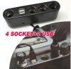 USB + Szivargyújtó elosztó AE-WF0120 12/24V