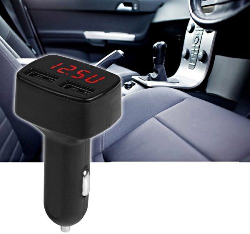 2-es USB töltő + Digitális voltmérő AE-WF021-2