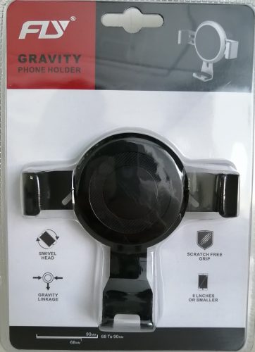 Gravity univerzális szellőzőre erősíthető autós telefontartó fekete színben  PDA-C1814