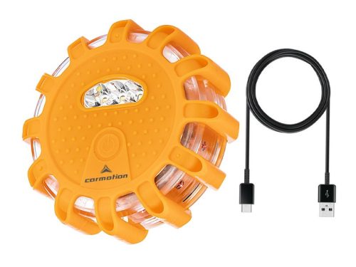 Tölthető vészjelző lámpa 12 LED + 3 LED, + USB-C kábel CM83198
