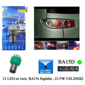 CSL2002G-2008G BA15s 21/5W LEDes Helyzetjelző 