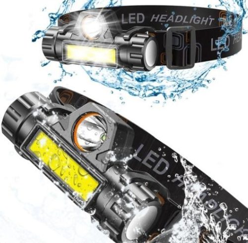 Nagy teljesítményű fényszóró LED fejlámpa akkus GZ-15824/16302