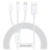 3 az 1-ben 1,2 m 3A gyorstöltésű kábel (lightning / microUSB / USB-C) GZ17927