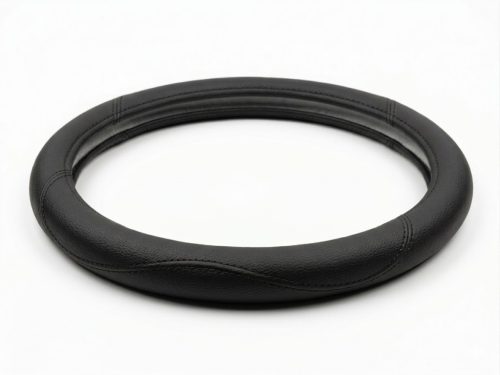 Bőrhatású kormányvédő fekete/színes cérna KV- HL03BK