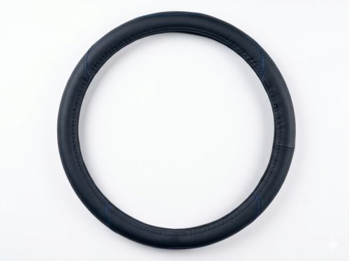  Bőrhatású kormányvédő kék varrással KV-HL03BL