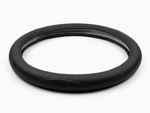  Bőrhatású kormányvédő kék varrással KV-HL03BL