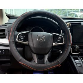 Valódi bőr kormányvédő SPORT KV-5057A - BLACK ORANGE