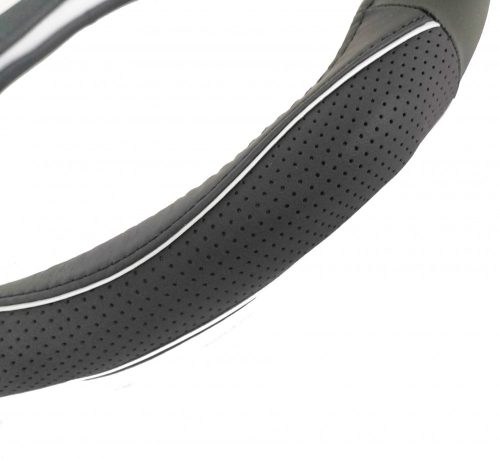 Valódi bőr kormányvédő sport KV-5057A - Black Silver