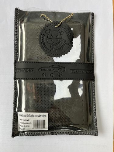 KV-HB6066  Fűzős Bőr Kormányvédő Fekete színben